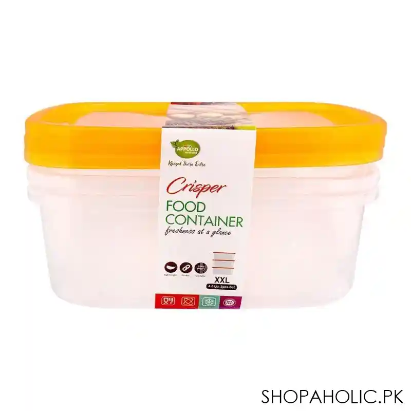 appollo crisper food container 3's set, orange, 4 liters image2
