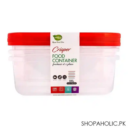 appollo crisper food container 3's set, red, 4 liters main image