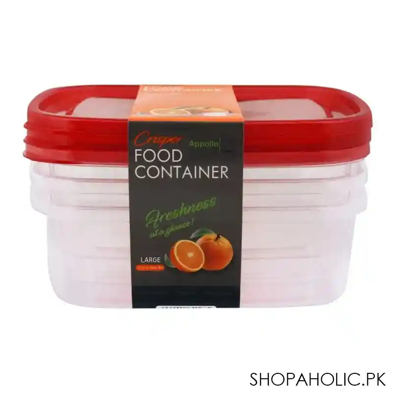 appollo crisper microwave food container, 3 piece set, large, red image3