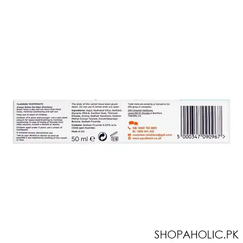 aquafresh milk teeth toothpaste, 0 2 years, 50ml image5