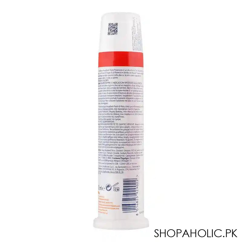 Aquafresh Triple Protection Fresh Mint Pump Toothpaste, UK, 100ml - Image 3