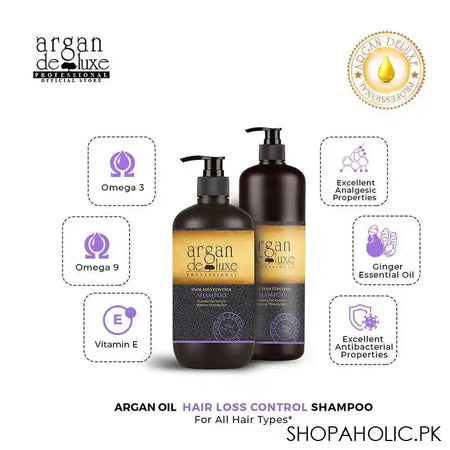 Argan De Luxe Hair Loss Control Shampoo, Improves Thinning Hair, 300ml - Image 5