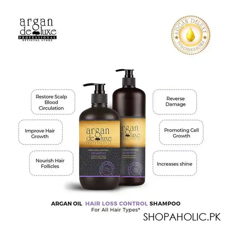 Argan De Luxe Hair Loss Control Shampoo, Improves Thinning Hair, 300ml - Image 6