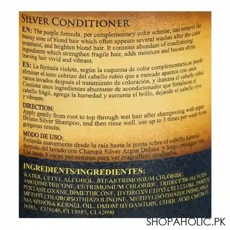 Argan De Luxe Remove Brassiness Silver Conditioner, 300ml - Image 2