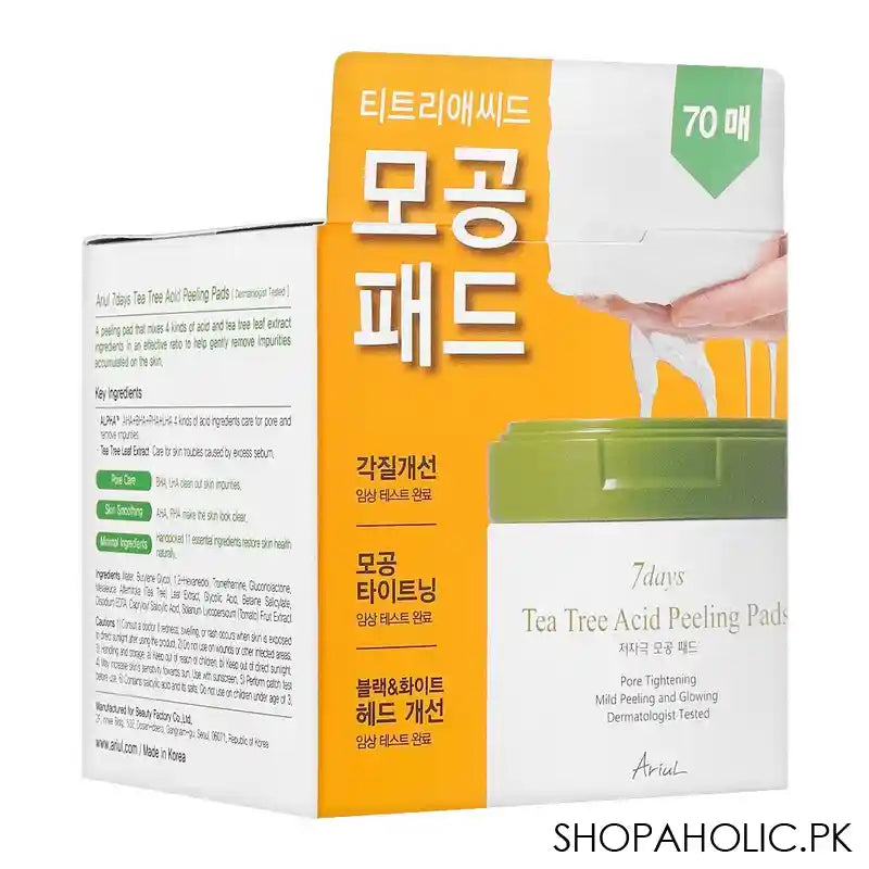 Ariul 7 Days Tea Tree Acid Peeling Pads, 70-Pack, 150ml - Image 7