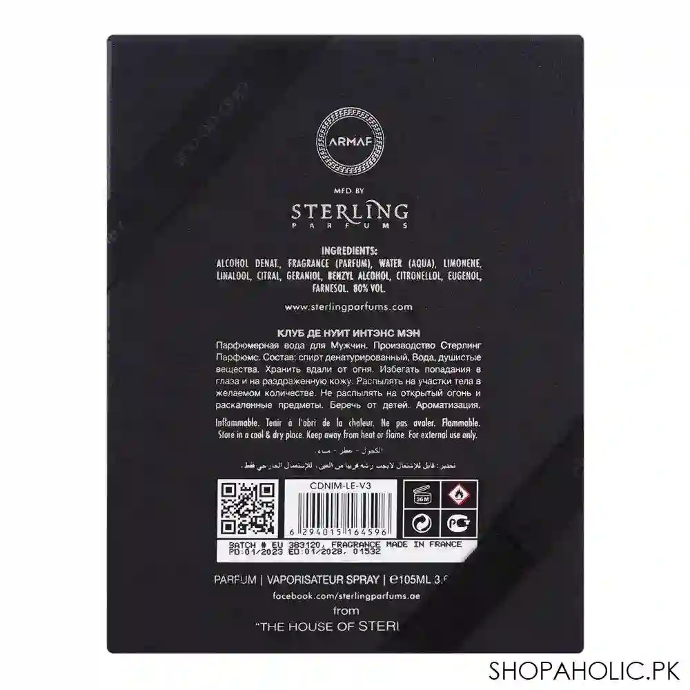 armaf club de nuit intense man limited edition parfum, for men, 105ml image3