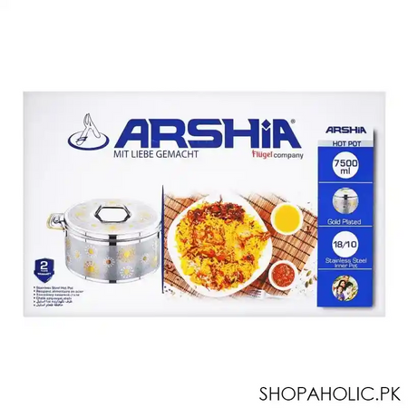 arshia stainless steel hotpot, 7500ml, hp110 2712 image3