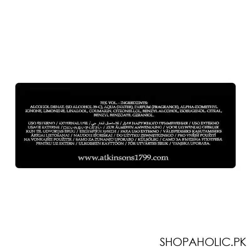 Atkinsons 24 Old Bond Street Triple Extract, Eau de Cologne, For Men & Women, 100ml - Image 4