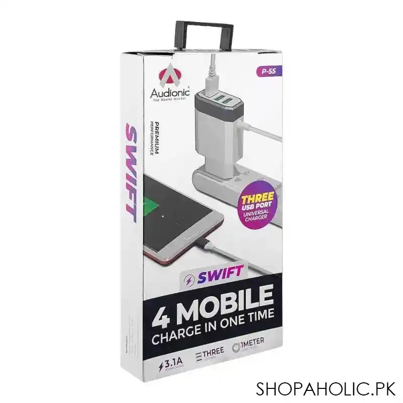 audionic swift 3.1a max output 4 mobile power charger, p 55 main image