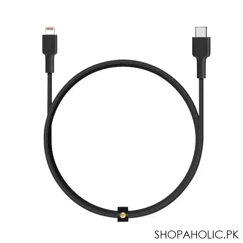 aukey braided nylon iphone usb c to lightening sync & charge cable, 6.6ft/2m, black, cb cl2 main image
