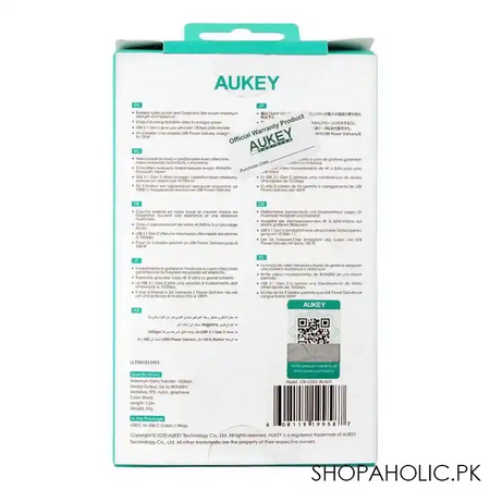 aukey impulse braided pd 100w usb 3.1 gen 2 usb c cable, 1.2m, black, cb cd21 image4