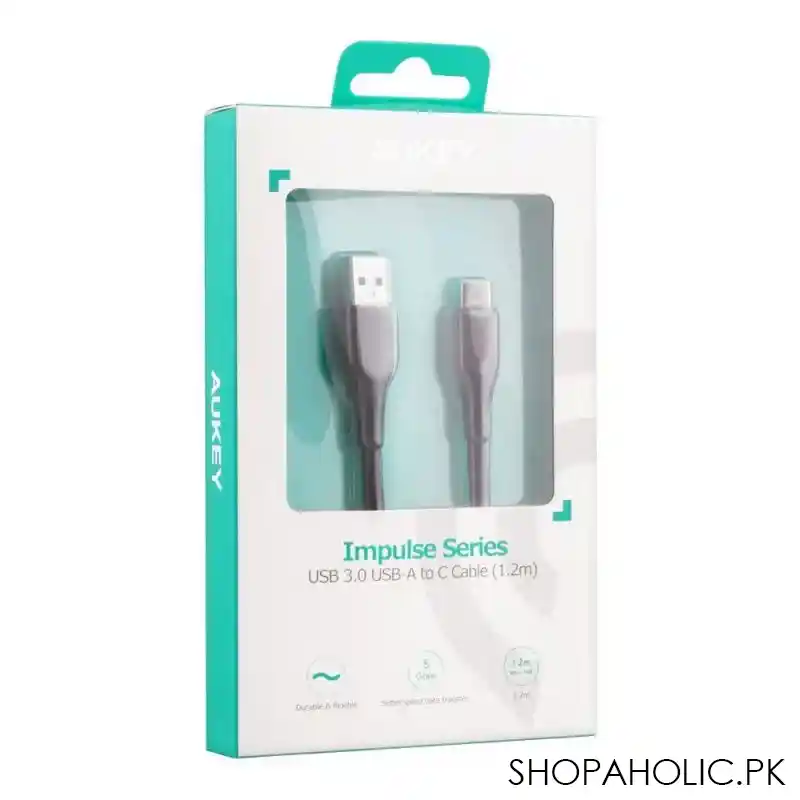 aukey impulse series usb 3.0 usb a to usb c cable, 1.2m, cb ac1 image2