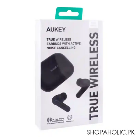 aukey move mini active noise cancelling true wireless earbuds, black, ep m1nc image2