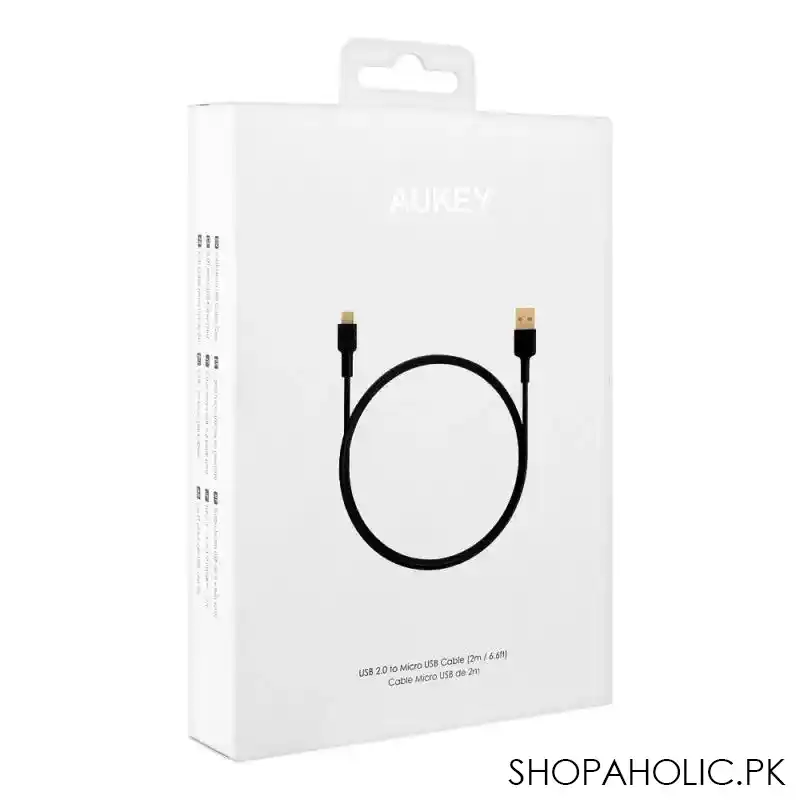 aukey usb 2.0 to micro usb cable, 6.6ft, black, cb md2 image4