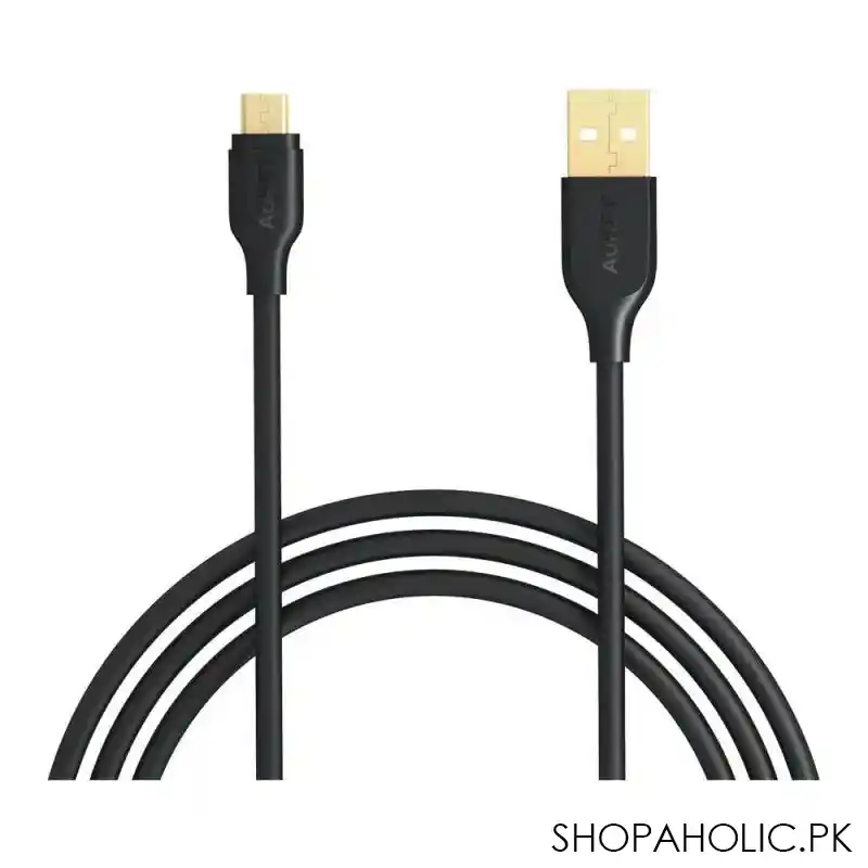 aukey usb 2.0 to micro usb cable, 6.6ft, black, cb md2 main image