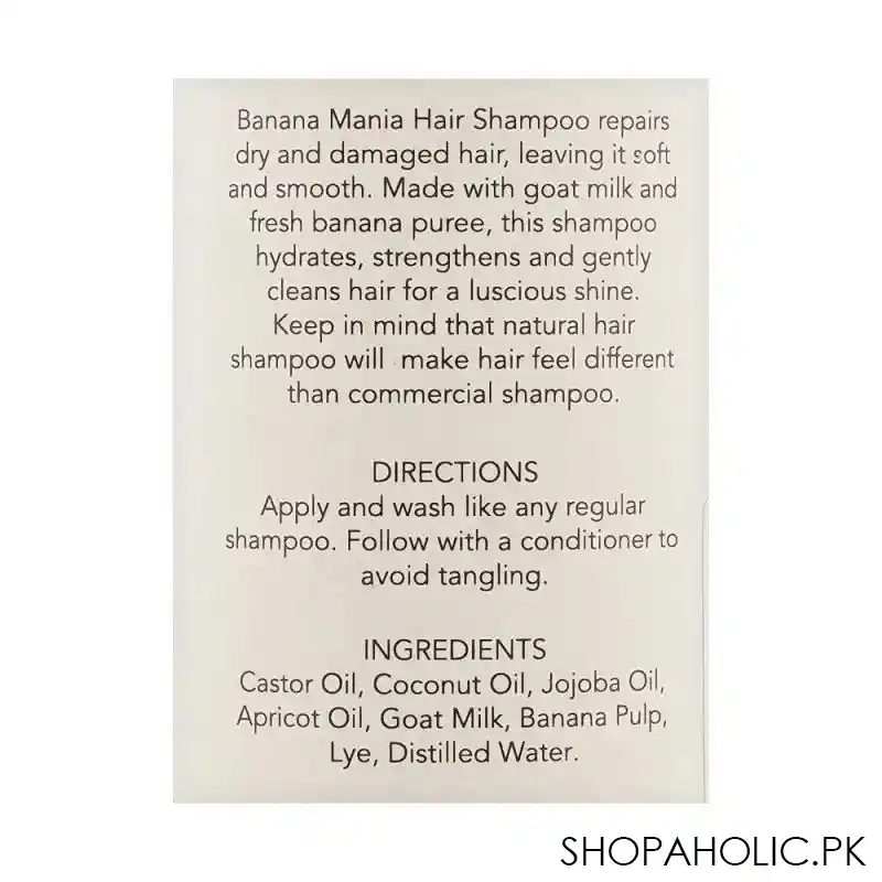aura banana mania natural shampoo, for dry + damaged hair, 250ml image3