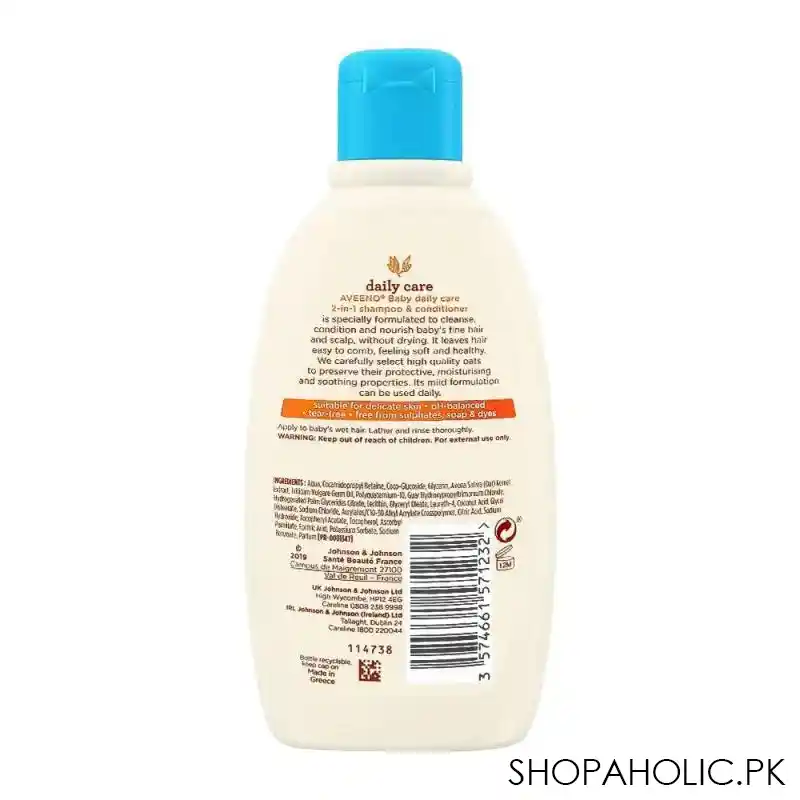 aveeno baby daily care 2 in 1 shampoo & conditioner, 300ml image2