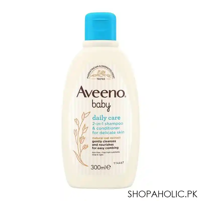 aveeno baby daily care 2 in 1 shampoo & conditioner, 300ml main image