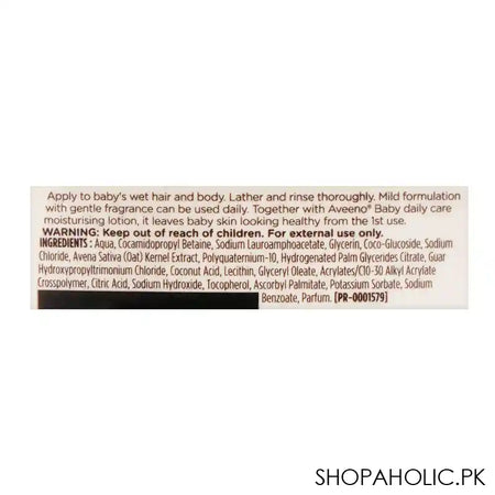 Aveeno Baby Daily Care Hair & Body Wash, For Sensitive Skin, 250ml - Image 3