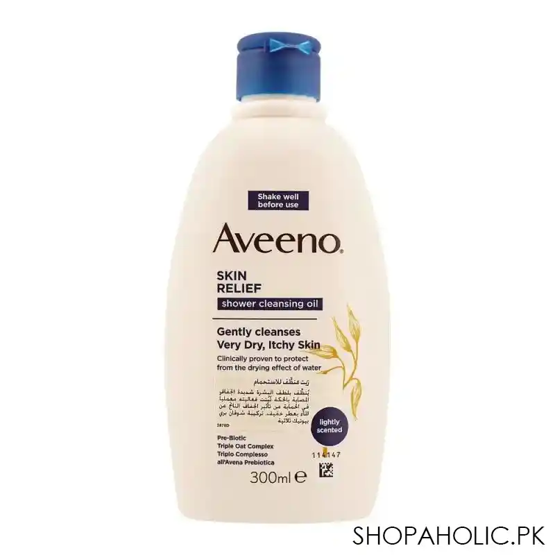 aveeno skin relief lightly scented shower cleansing oil, 300ml image2