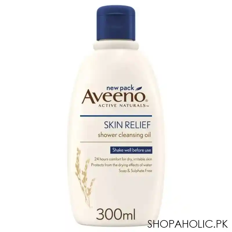 aveeno skin relief lightly scented shower cleansing oil, 300ml main image