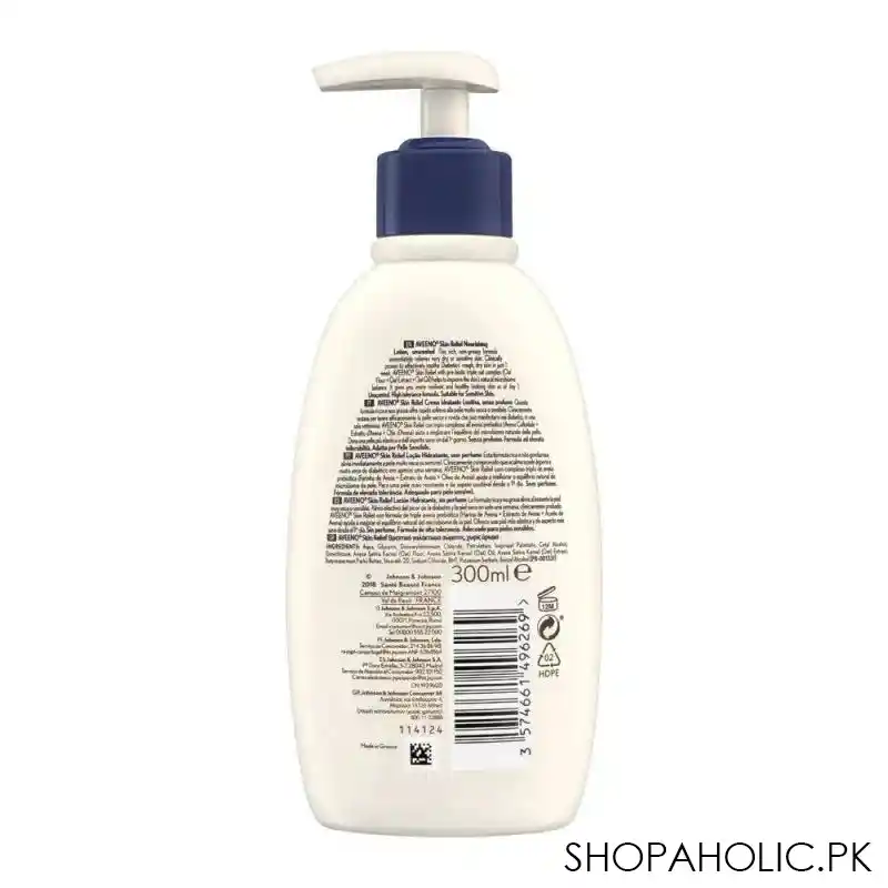 aveeno skin relief nourishing lotion, unscented, 300ml image3