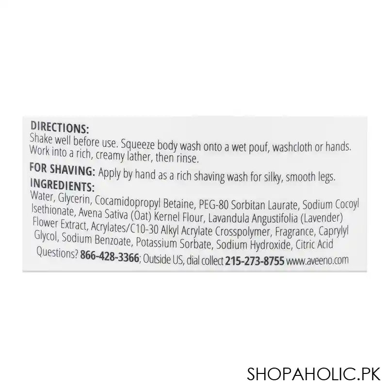 Aveeno Stress Relief Calms & Relaxes Body Wash, Oat & Lavender, 975ml - Image 3