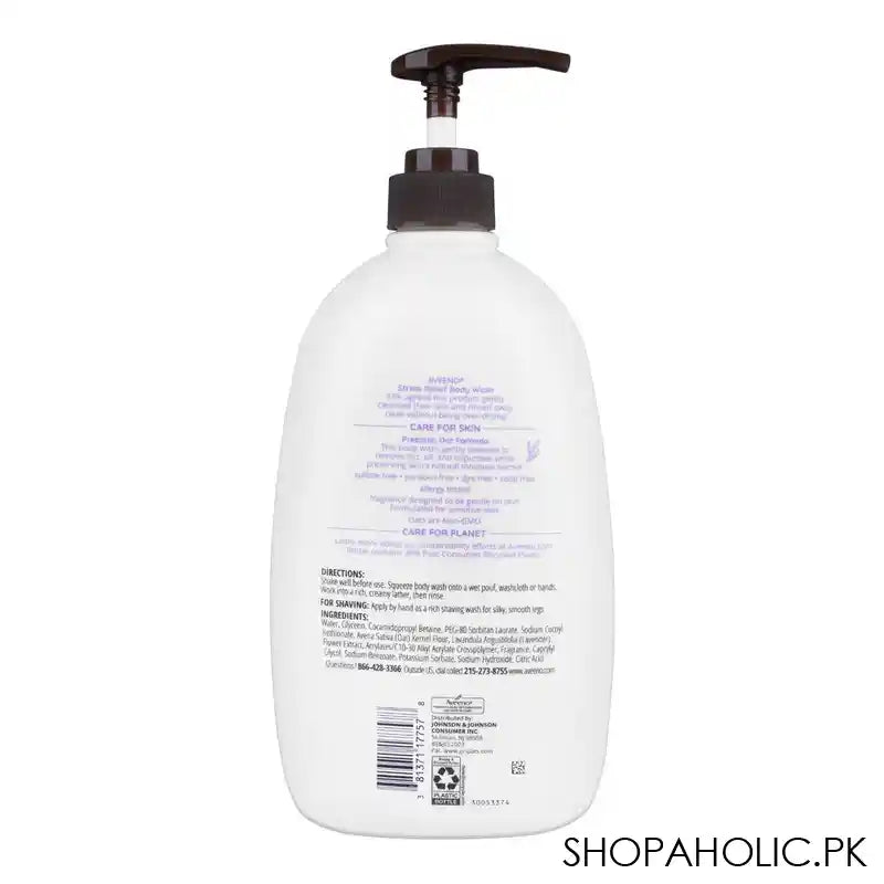 Aveeno Stress Relief Calms & Relaxes Body Wash, Oat & Lavender, 975ml - Image 2