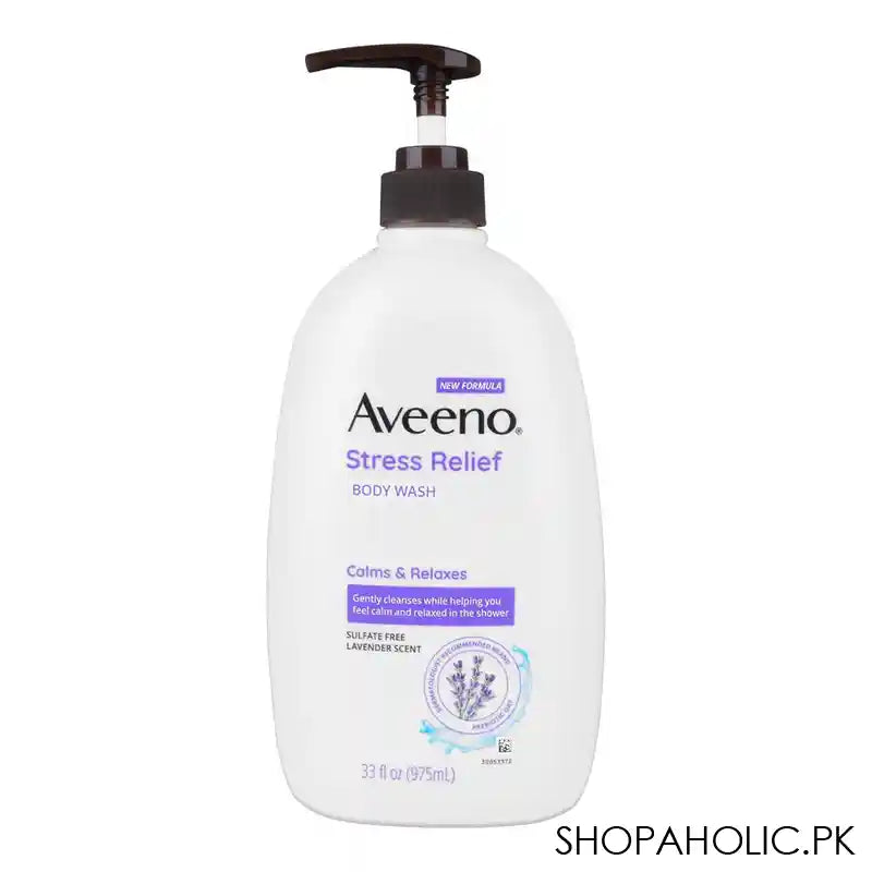 Aveeno Stress Relief Calms & Relaxes Body Wash, Oat & Lavender, 975ml - Main Image