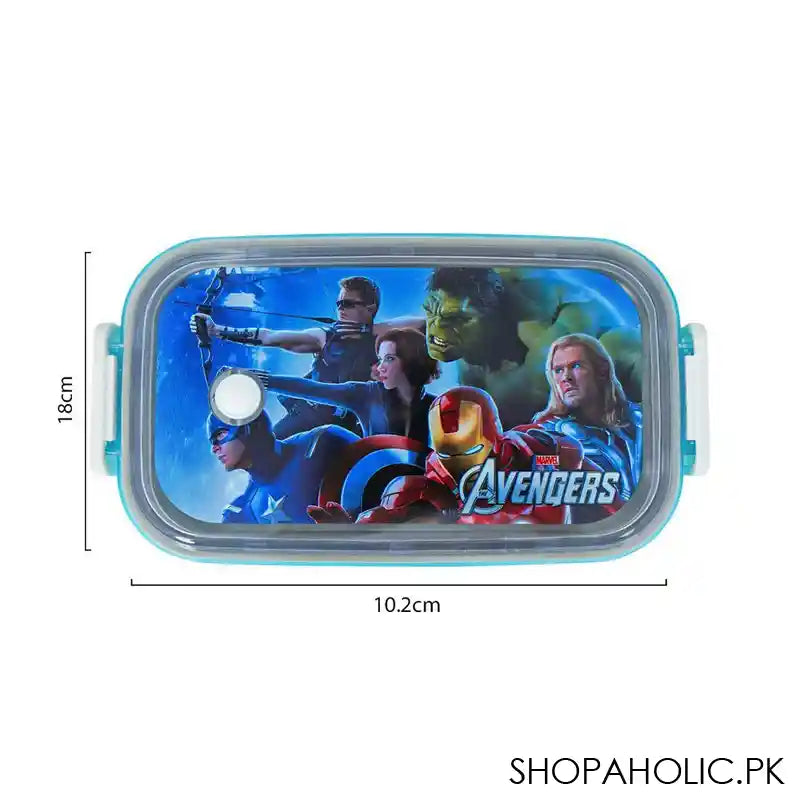 Avengers Stainless Steel Lunch Box, Sky Blue, 7.1in (H) x 4in (W) x 1.6in (D), 0030-K2 - Image 3