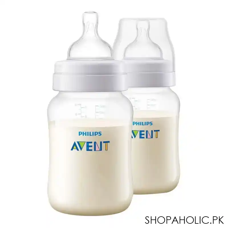 avent anti colic wide neck feeding bottles, 1m+, 2 pieces, 260ml/9oz, scf813/27 main image