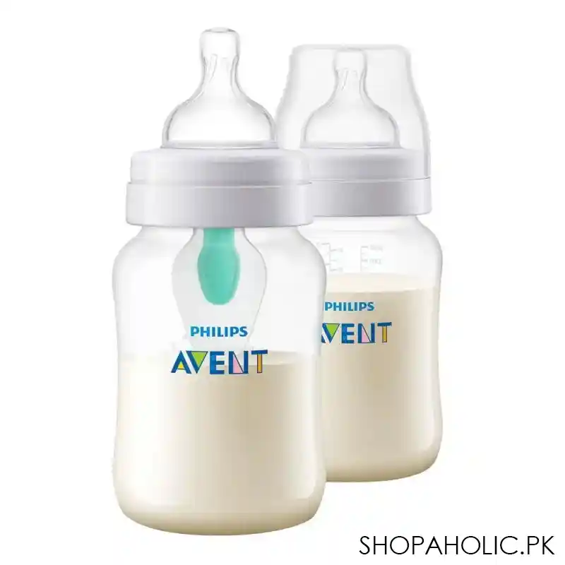 avent anti colic with airfree vent feeding bottle, 2 pack, 1m+, 260ml/9oz, scf813/24 main image