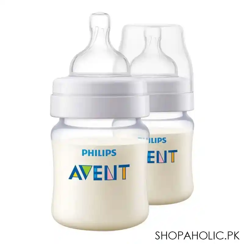 avent classic+ feeding bottle, 2 pack, 0m+, 125ml/4oz, scf452/27 main image