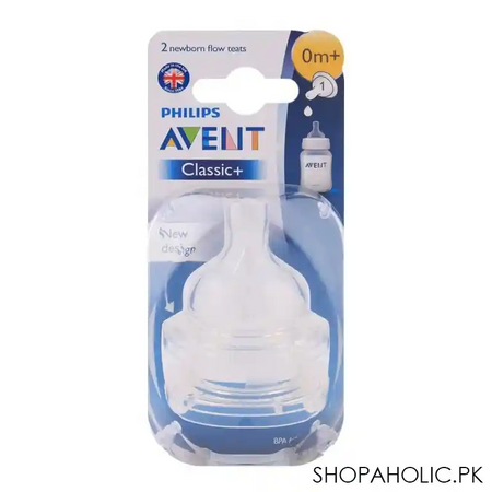 avent classic silicone teat 2 pack 0m+ new born flow   scf631/27 main image