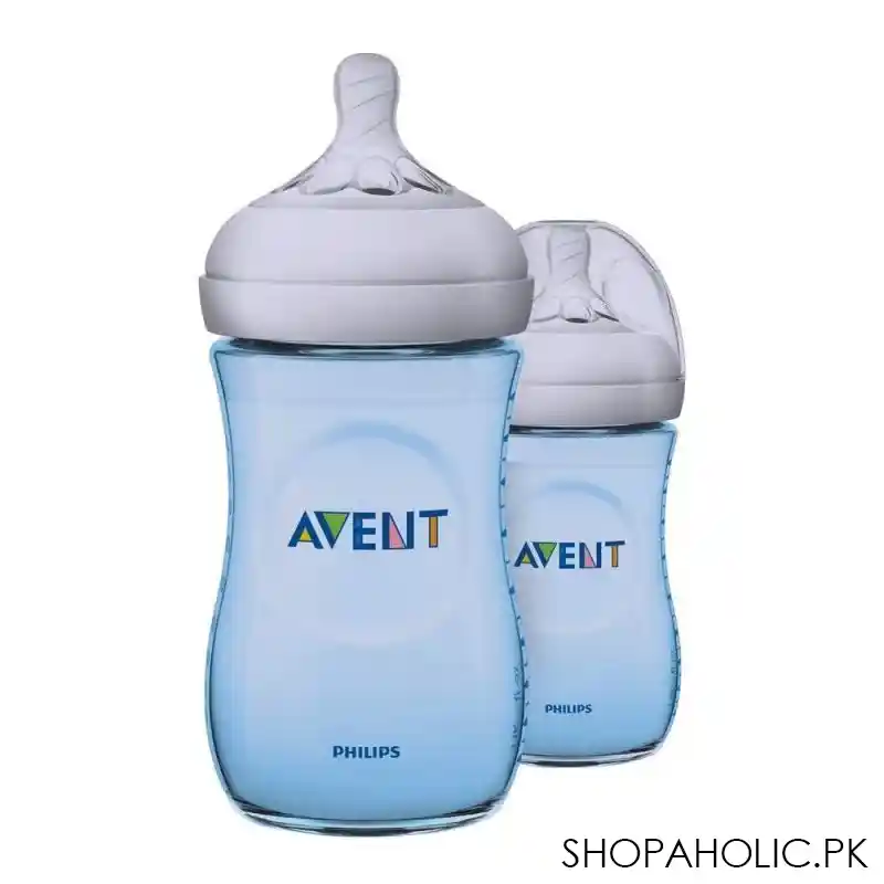 avent natural feeding bottle 1m+ 2 pack 260ml (blue)   scf695/23 main image