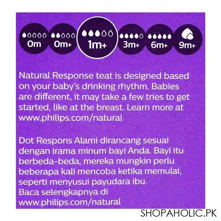 Avent Natural Response Baby Feeding Bottle, 260ml, SCF903/21 - Image 4