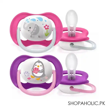 avent ultra air animals soothers, 2 pack, 6 18m, scf080/08 main image