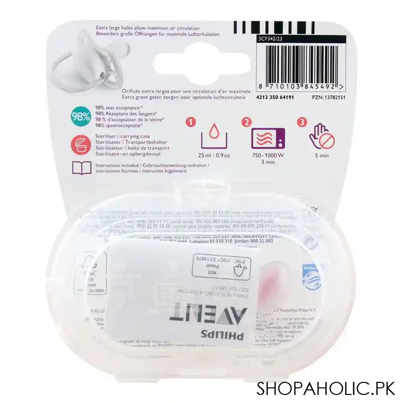 Avent Ultra Air Pacifier, 2-Pack, Little Princess, 6-18m,SCF342/23 - Image 2