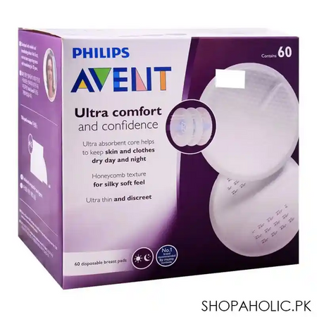 avent ultra comfort disposable breast pads, 60 pack, scf254/61 image2