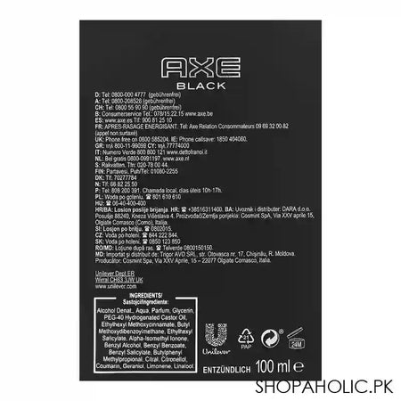 Axe Black After Shave 100ml - Image 2