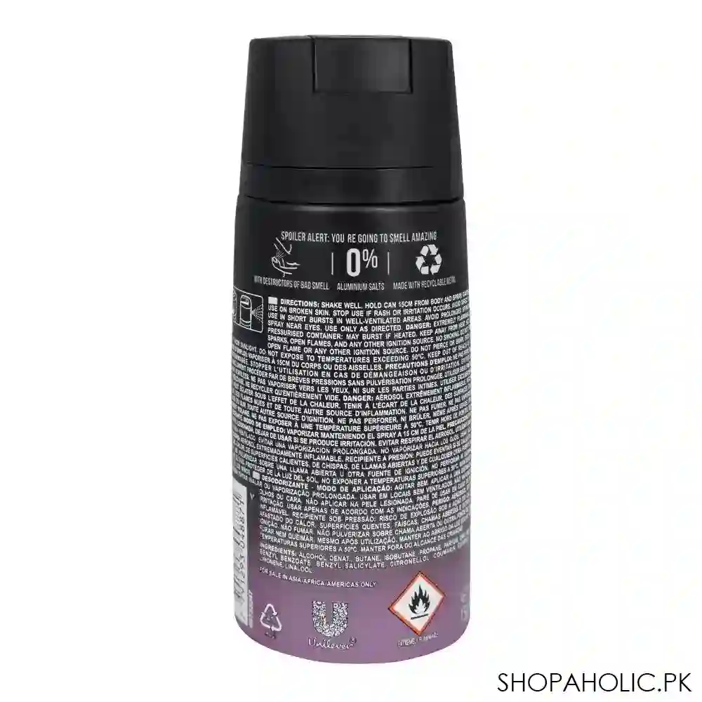 axe black night black caramel & vanilla 48h non stop fresh deodorant body spray, for men, 150ml image2