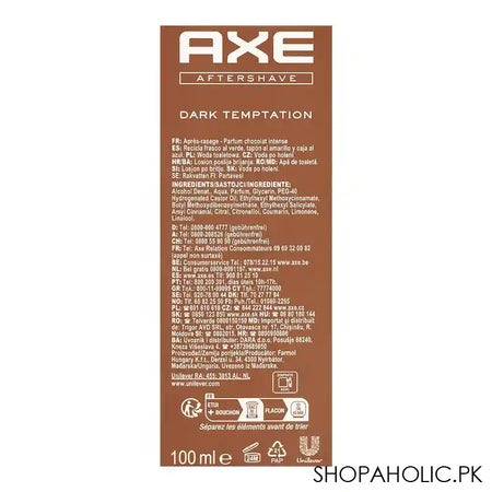 Axe Dark Temptation Intense Chocolate After Shave, 100ml - Image 3