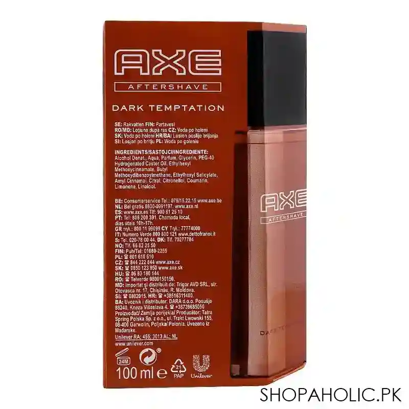 axe intense chocolate dark temptation after shave, 100ml image2