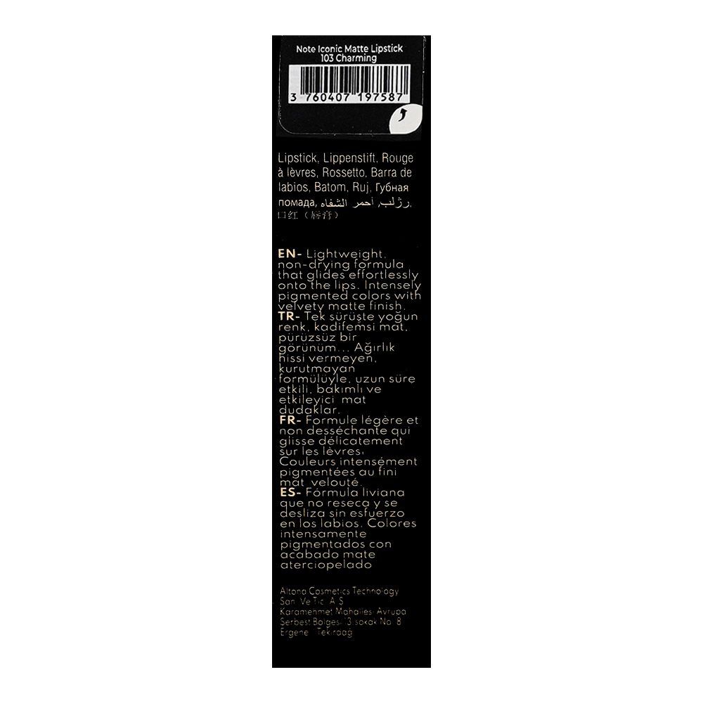 Junaid Jamshed Note Iconic Matte Lipstick, 104 Ruler, 3.25g - Image 3
