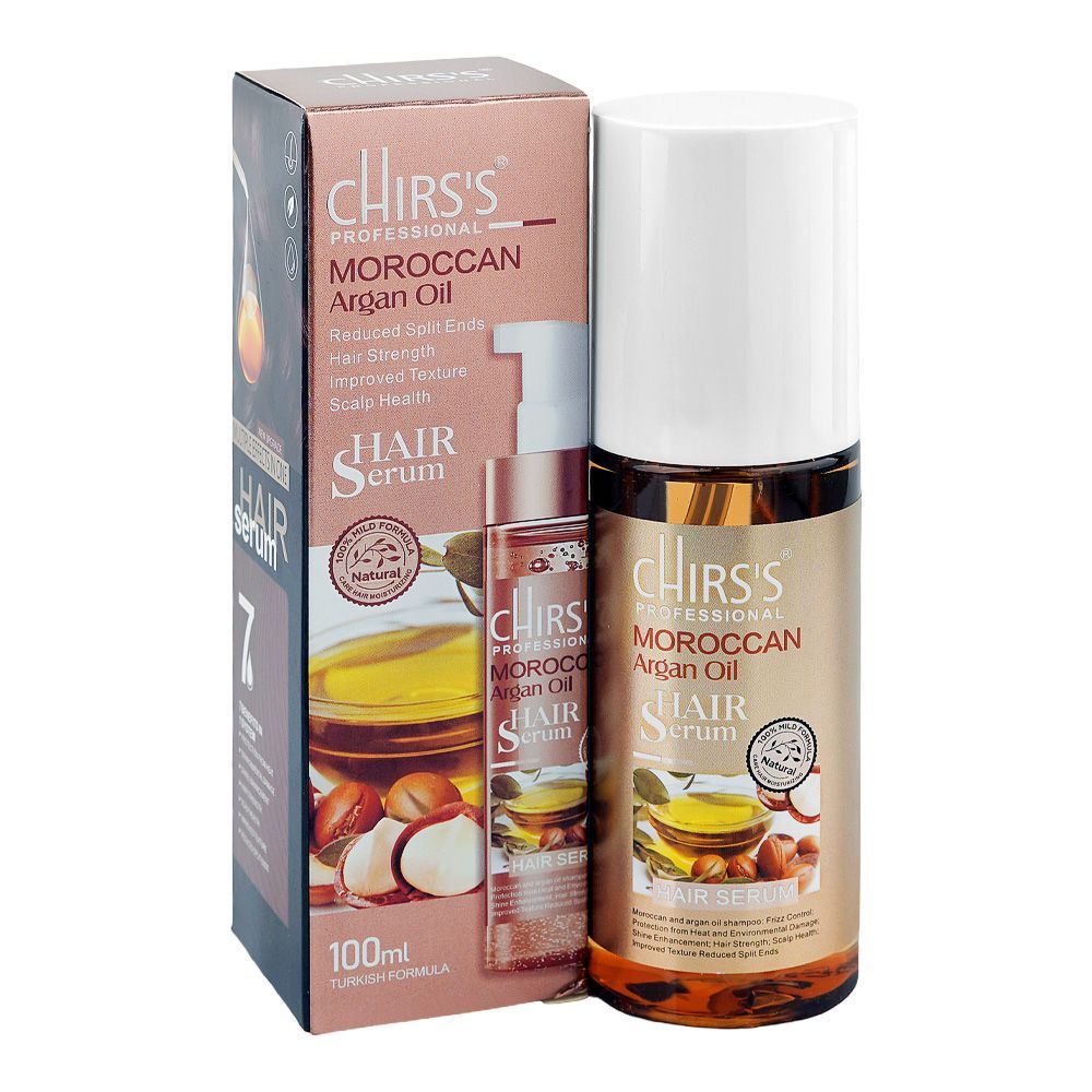 Chirs's Professional Moroccan Argan Oil 2-In-1 Hair Serum, For All Hair Types, 100ml - Main Image