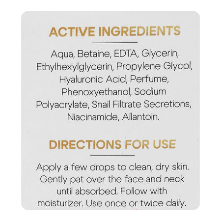 Fute Hydrate & Age Defying Snail Mucin Serum, Hyaluronic Acid, Niacinamide, For Anti-Aging & Acne-Prone Skin, 30ml - Image 4