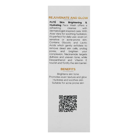 Fute Intensive Skin Glowing Skin Brightening Face Wash, Glycolic Acid, Lactic Acid, Niacinamide & Vitamin E, For Intensive Skin Glowing, 50ml - Image 4