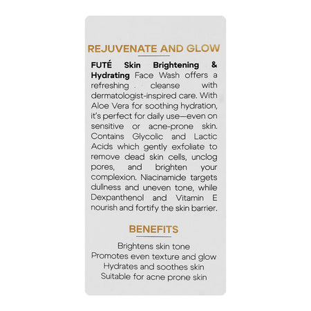 Fute Intensive Skin Glowing Skin Brightening Face Wash, Glycolic Acid, Lactic Acid, Niacinamide & Vitamin E, For Intensive Skin Glowing, 50ml - Image 5