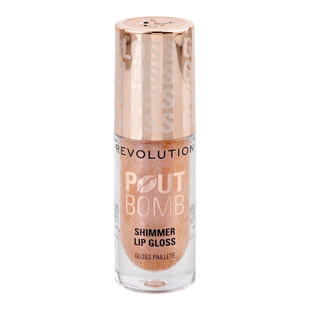 Makeup Revolution Pout Bomb Shimmer Lip Gloss, Shine Pink - Main Image