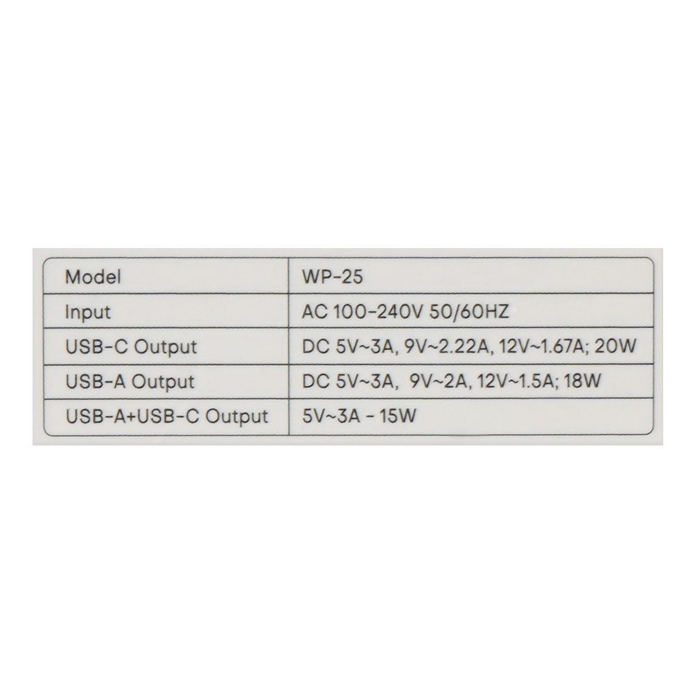 West Point Wall Charger With 1 Meter Cable, 18W USB-A + 20W Type-C, White, WP-25 - Image 5